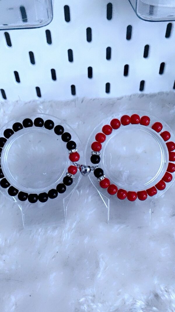 Black and red matching bracelets